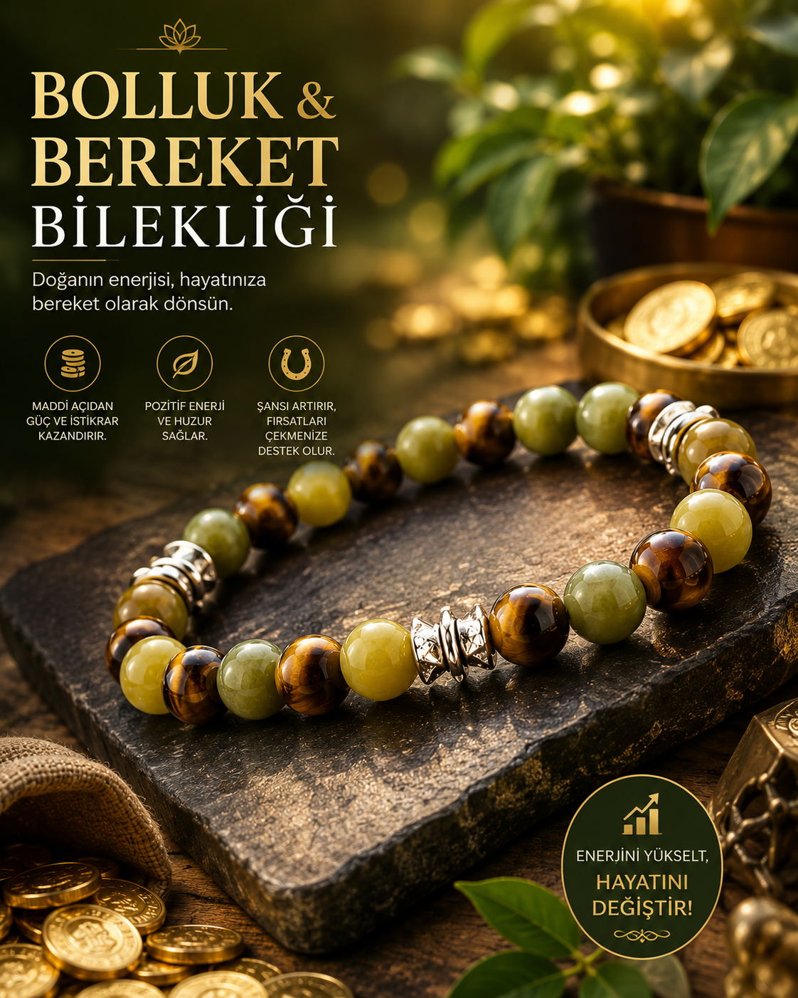 Mirify™ Bolluk Bereketlik Doğaltaş Bilekliği